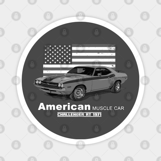 Challenger RT American Muscle Car 60s 70s Old is Gold Magnet by Jose Luiz Filho